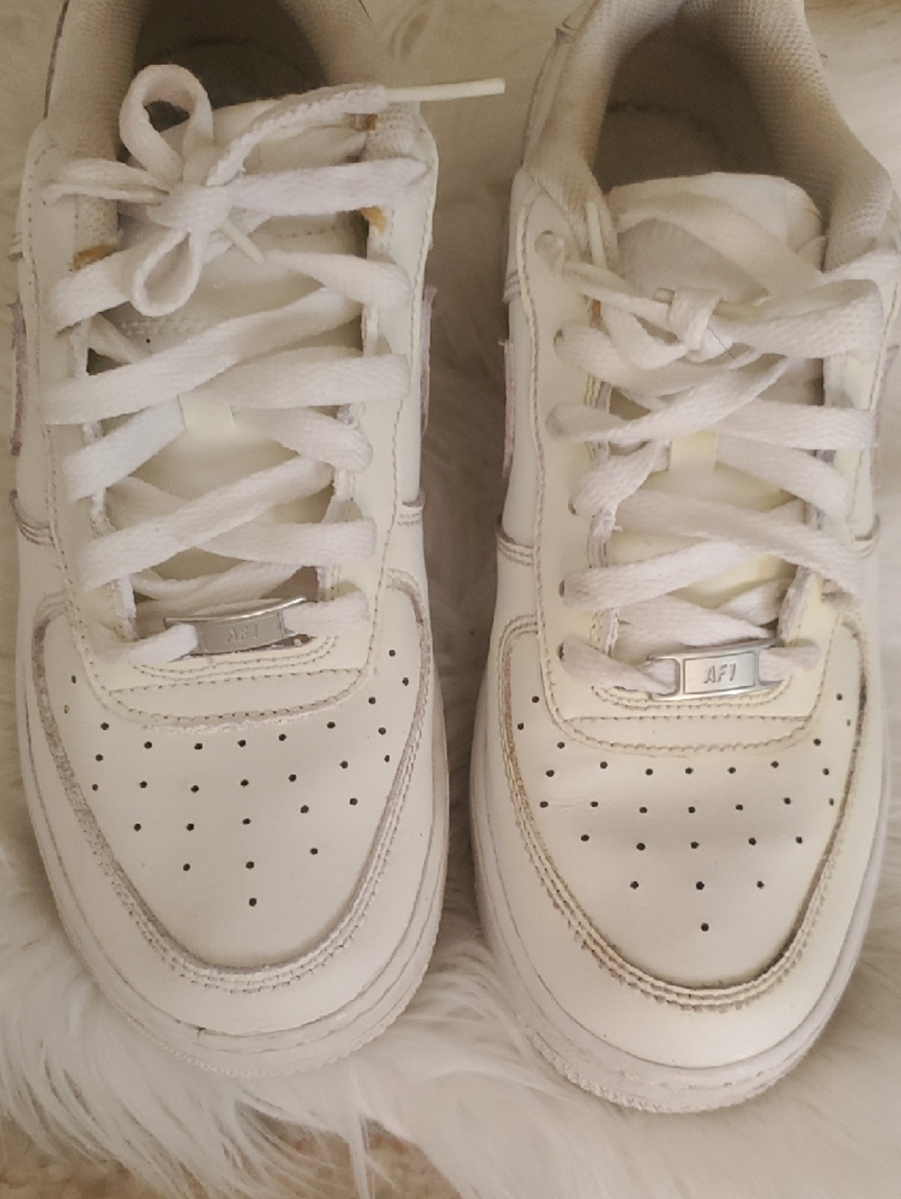 Nike White AF 1 Men's Athletic Sneakers Size 7Y. - Picture 8 of 14